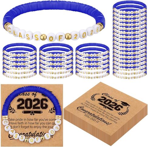 50 Set Black Class of 2025 Bracelets Bulk End of Year Graduation Gifts to Student from Teacher 2025 Congrats Grad Senior Night Gifts 20 Graduation Cards for Her and Him 5th Senior High School College in Kuwait