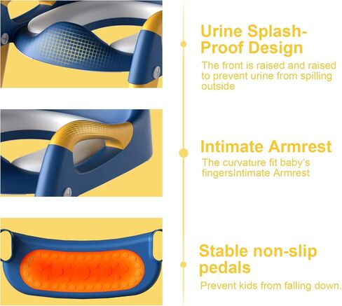 مقعد المرحاض للتدريب على المرحاض من GLAF لكرسي الأطفال الصغار مع سلم للأولاد والبنات 2 في 1 مقعد نونية للأطفال قابل للتعديل مع وسادات مضادة للانزلاق ووسادة مريحة (رمادي) in Kuwait