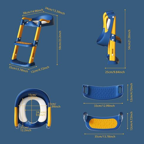 مقعد المرحاض للتدريب على المرحاض من GLAF لكرسي الأطفال الصغار مع سلم للأولاد والبنات 2 في 1 مقعد نونية للأطفال قابل للتعديل مع وسادات مضادة للانزلاق ووسادة مريحة (رمادي) in Kuwait