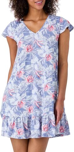 Tommy Bahama - Women's Short Nightgown, Short Sleeve Stretch Jersey Ruffle Hem Dress for Sleep or Lounge in Saudi Arabia