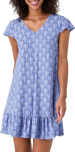 Tommy Bahama - Women's Short Nightgown, Short Sleeve Stretch Jersey Ruffle Hem Dress for Sleep or Lounge in Kuwait