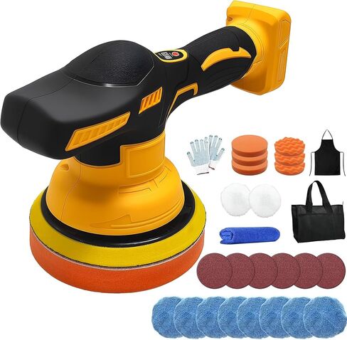 ملمع عازلة السيارة اللاسلكي لبطارية ديوالت 20 فولت، ملمع سيارة 8 سرعات متغيرة، مجموعة ملمع عازلة مدارية محمولة 6 بوصة لتفصيل السيارة / إزالة الشعر بالشمع / التلميع (البطارية غير متضمنة) in Kuwait