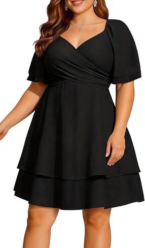 Pinup Fashion Women Graduation Dress Plus Size - Wedding Guest Summer Wrap v Deck Shuffle Lene Dresses in Saudi Arabia