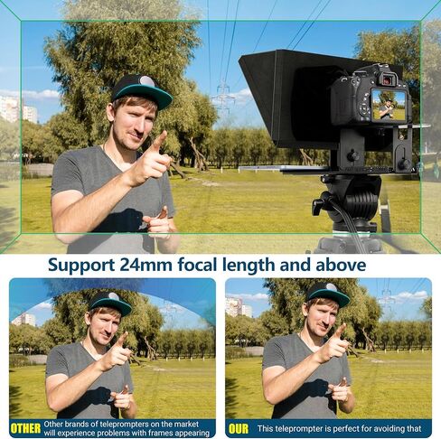 ملقن للكاميرا مقاس 14 بوصة مع إطار زجاجي قابل للتعديل مع زجاج عالي الدقة، متوافق مع iPad مقاس 14 بوصة أو أصغر، هيكل من الألومنيوم in Kuwait