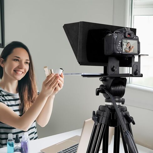 ملقن للكاميرا مقاس 14 بوصة مع إطار زجاجي قابل للتعديل مع زجاج عالي الدقة، متوافق مع iPad مقاس 14 بوصة أو أصغر، هيكل من الألومنيوم in Kuwait