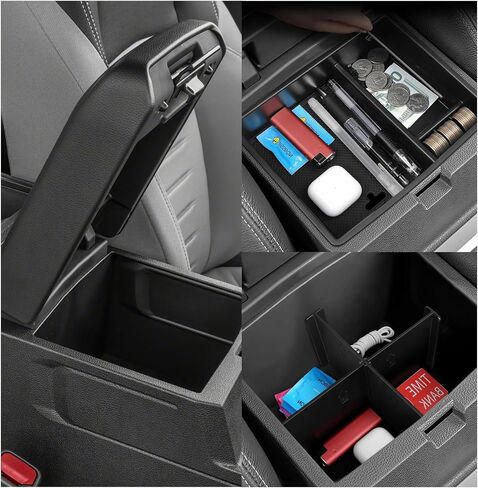 YOJOJOCO Center Console Organizer Compatible with Chevy Blazer 2025 2024 2023 2022 2021 2020 2019 Accessories Black ABS Plastic Material Armrest Secondary Storage Box in Kuwait