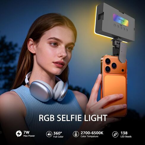 RGB Video Light Kit with Tripod, NiceVeedi Handheld Magentic 360° Full Color Light Bar with Shoe Mount & 2000mAh Battery, 2500-9000K Rechargeable Tube Light for Video Recording TikTok YouTube in Kuwait