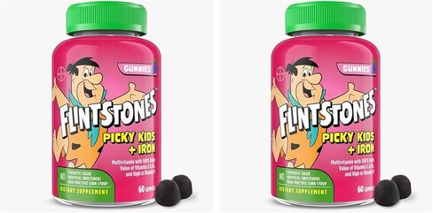 Flintstones Vitamins for Picky Kids + Iron, Kids Multivitamin Gummies with Vitamin C, D, E, B6 and Iron, Gummy Vitamins, Grape Flavored, 60 Gummies in Kuwait
