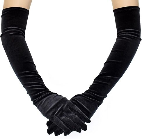 Acenail Long Velvet Gloves Women's Red Opera Gloves Party Party Dloves Sloves طول الكوع 20s قفازات قفازات العروس قفازات الزفاف للنساء in Kuwait
