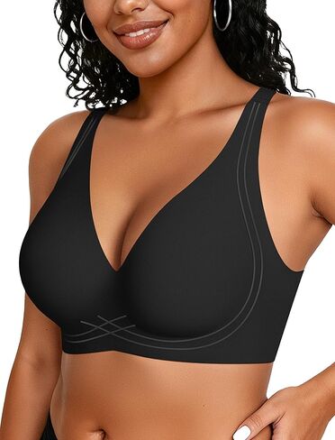 Oeak Womens مريحة Deep v Bras Wireless Push Up Seamfless Comple Coverage Bralettes Bra Braback Tshirt Bras in Saudi Arabia
