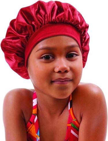 Donna Comfort Band Kid Bonnet - 1pc White Satin Shower Cap, Silk Bonnet for Sleeping in Saudi Arabia