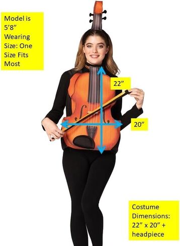 Rasta Imposta Violin Costume Fiddle Musical Instruments Dress Up Cosplay Party Costumes, Adult One Size in Saudi Arabia