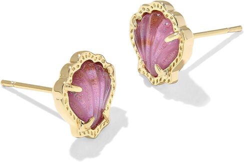 Kendra Scott Brynne Shell Stud Earrings, Gold-Plated Brass, Blush Mother Of Pearl, Fashion Jewelry for Women in Saudi Arabia