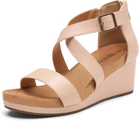 DREAM PAIRS Women's Open Toe Buckle Ankle Strap Summer Platform Wedge Sandals in Saudi Arabia
