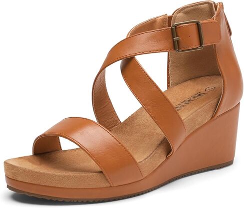 DREAM PAIRS Women's Wedge Platform Summer Sandals | Comfortable 2.4-inch wedge heels with soft faux suede footbed and adjustable strap for daily wear, or wedding dress shoes in Kuwait