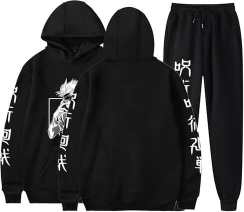 ACEFAST INC Cool Satoru Gojo Itadori Yuji Nobara Harajuku Anime Unisex Hoodie Pullovers Sweatpants 2 Pieces Set in Kuwait