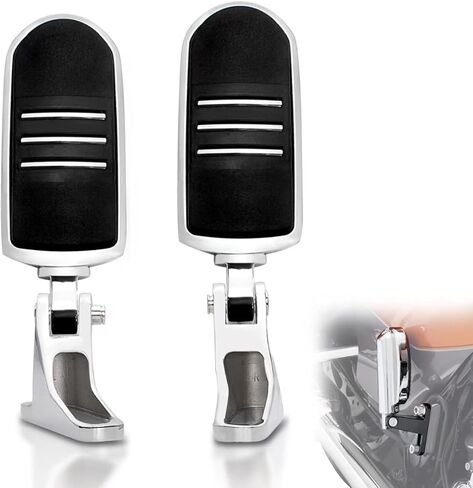 FOVPLUE Passenger Mini Footboard, Passenger Footpegs w/Mount Kit for Harley Touring 1993-2024 CVO Electra Glide Road Glide Road King Street Glide Ultra Classic Ultra Limited Revival FLH,Gloss Black#1 in Saudi Arabia