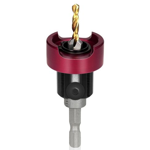 KEENTECH Carbide Tipped 82 Degree Countersink Drill Bit, 3/8 Dia x 1/8 Drill Diameter x 1/4 Shank, Adjustable Countersink Bit Depth Stop with Ball Bearing for Softwood, Hardwood, Plywood, 1 Pack in Kuwait