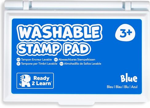 READY 2 LEARN Washable Stamp Pad - Blue - Non-Toxic - Fade Resistant - Perfect for Scrapbooks, Posters and Cards - New and Improved 2022 Version in Kuwait