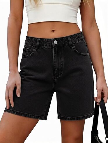 شورت إددوي جان للنساء مطار طية قوس القوس جينز شورتات Y2K غير رسمية مع جيوب in Kuwait