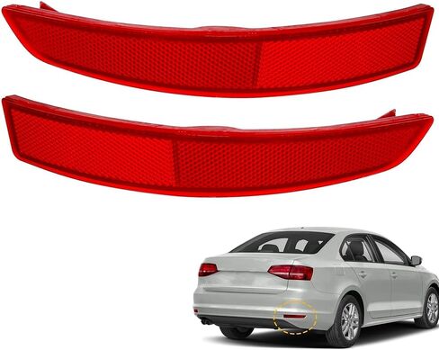 مجموعة الجانب الأيسر واليمين من 2 عاكس المصد الخلفي 5C6945105B ملاءمة لـ VW Jetta 2015-2018 استبدال # VW1184104 5C6945106B VW1185104 in Kuwait