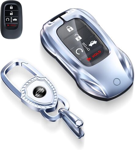 for Honda Key fob Cover with Keychain,2016-2022 2023 2024 2025 Civic Accord HR-V Pilot CR-V, Silicone,Ridgeline Car Key Fob Case Holder (Classic Black，For Honda-B) in Kuwait