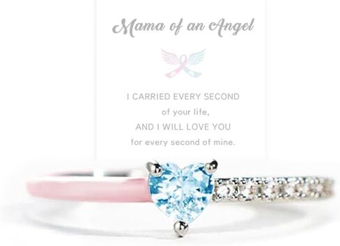 Mama Of An Angel Pink Heart Rings for Women, Self Love Heart-cut Half Enamel Ring, Stackable Pink Heart Rings Jewelry Birthday Gifts for Her in Kuwait