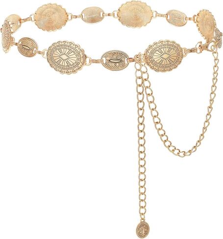 Metal Waist Chain Retro Fashion Body Belly Belt Gold Silver Belts Jewelry Accessories for Women Girls in Kuwait