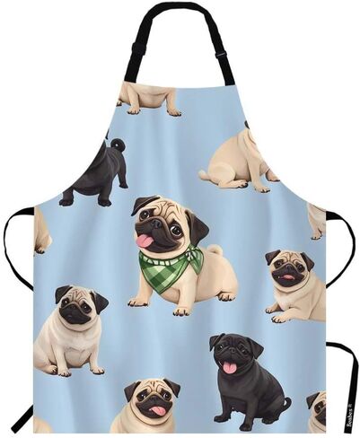 Big Lebowski Dude Rug Kitchen Bib Apron Man Has Huge Rug in Middle Ties Board Game Together Polyester Adjustable Apron for Outdoor BBQ Gardening 27" X 31" for Chef Waitress in Kuwait