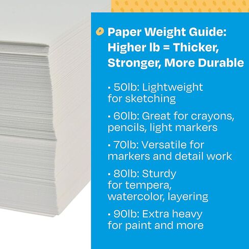ورق رسم ساكس سلفيت، 70 رطل، 9 × 12 بوصة، أبيض إضافي، عبوة من 500 قطعة - 206309 in Kuwait