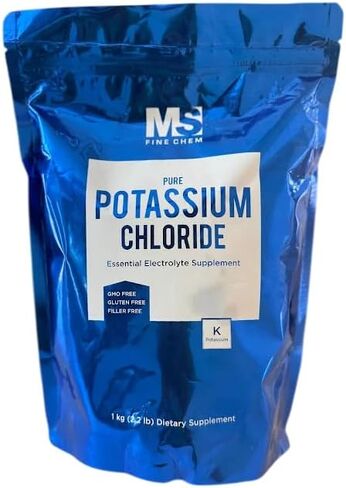Potassium Chloride Powder, 1 KG/2.2lb(35 Ounce) | Salt Substitute & Essential Hydration Electrolyte Supplement |Supports Mineral Balance,Heart,Joint,and Immune Health| Filler Free, Dissolves Easily in Kuwait