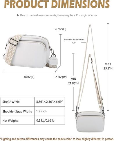 محفظة Crossbody للنساء مع حزام الغيتار الواسع القابل للتعديل ، وأكياس كتف كاتبة صغيرة من الجلد in Kuwait