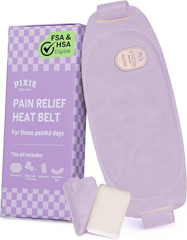 Pixie Portable Heating Belt for Menstrual Cramps & Pure USP-Grade Magnesium Oil Spray for Feet & Body (6oz) - Large Cordless Heating Pad - Spa-Quality Muscle Support & Refreshment in Kuwait