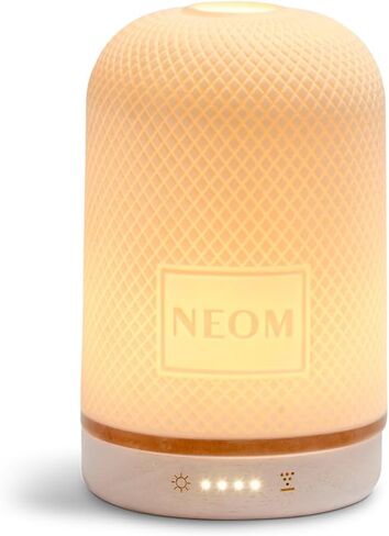NEOM – Wellbeing Pod | Essential Oil Diffuser for Home | Aromatherapy Diffuser | Ceramic Cover, LED Light & Timer | Plug in Diffuser for Essential Oils | Home Fragrance in Kuwait