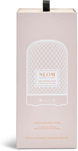 NEOM – Wellbeing Pod | Essential Oil Diffuser for Home | Aromatherapy Diffuser | Ceramic Cover, LED Light & Timer | Plug in Diffuser for Essential Oils | Home Fragrance in Kuwait