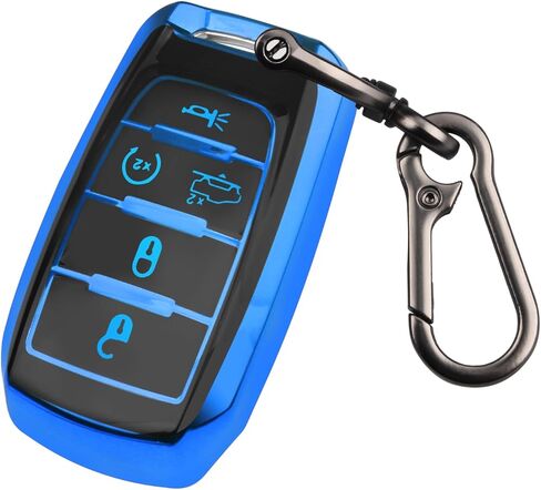 QBUC for Dodge Key FOB ، يناسب دودج رام 1500 2500 3500 4-5 أزرار 2019 2020 2021 2022 2023 TPU مفتاح FOB مع سلسلة المفاتيح ، حماية مفتاح الإكسسوارات عن بُعد الذكية (RED) in Kuwait