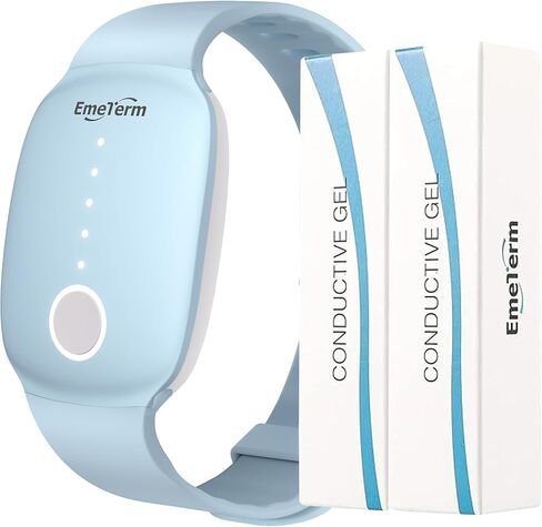 إيمترم الموضة المضادة للرسوم المعصم تخفف من مرضى حركة السفر في الصباح نطاقات خالية من المخدرات دون آثار جانبية - هلام موصل إضافي (أسود - هلام موصل إضافي 2PACK) in Kuwait