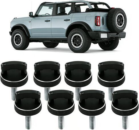 Hard Top Fasteners Mounting Screw Kit for Ford Bronco 2021-2024 - 8Pcs Aluminum Hardtop Quick Removal Fastener with Thumb Screw - Easy Installation for Secure Hard Top Screws Hardtop Bolts in Kuwait