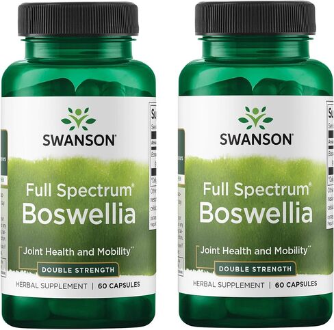Swanson Double Strength Boswellia - Herbal Supplement Promoting Joint Support - Ayurvedic Herb for Joint Flexibility & Mobility Support - Made w/Boswellia Serrata Resin - (60 Capsules, 800mg Each) in Saudi Arabia