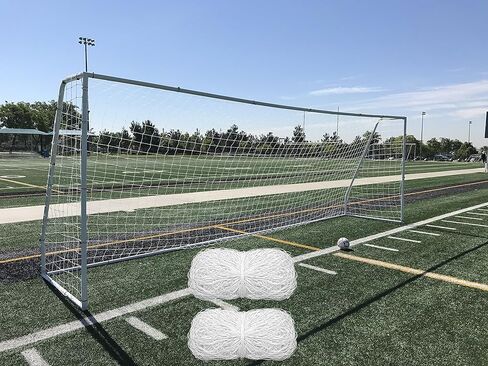 فاليرتا بريمير® 24x8 قدم. الحجم التنظيمي الرسمي لهدف كرة القدم. أقوى إطار فولاذي مقاوم للصدأ والتآكل بقطر 2 بوصة مع شبكة متينة مقاومة للطقس 4 مم. ضمان لمدة سنة واحدة! in Kuwait