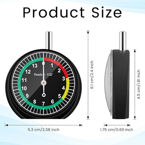 Tallew 2 Pack Tire Tread Depth Gauge in 32nds type type type gauge with proged color readive read read tire gauge gauge profession in Kuwait