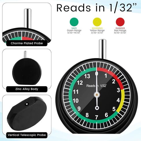 Tallew 2 Pack Tire Tread Depth Gauge in 32nds type type type gauge with proged color readive read read tire gauge gauge profession in Kuwait