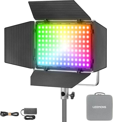 مصباح فيديو Godox LP600R RGB LED مع Barndoor، 60W 1800K-10000K 9270Lux LED لوحة ضوء مع 14 تأثيرات FX APP التحكم CRI/TLCI 96+ Dimmable 0-100% استوديو ضوء ناعم للتصوير الفوتوغرافي in Saudi Arabia