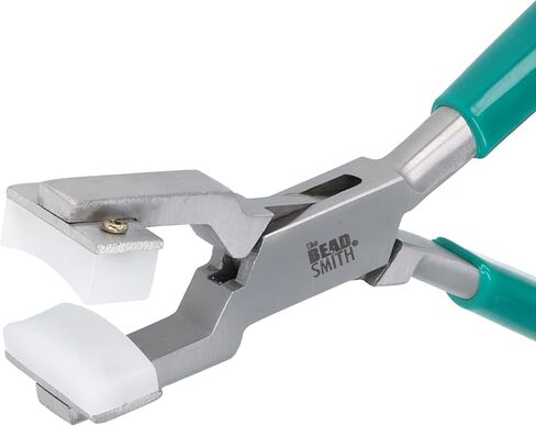 The Beadsmith Double Nylon Jaw Ring Bending Plier, 5.5 inches (140mm), Black PVC comfort grip handle, no spring, for protecting wire when bending in Kuwait