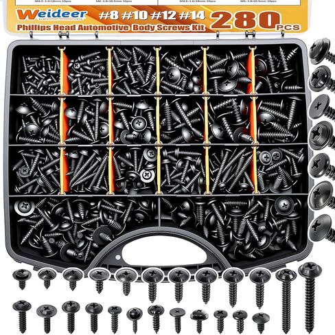 WEIDER 50PCS M4.2 Universal Fender Liner Screw U Kit ، محرك Splash Shield Hex Hex Clips U ، مقاطع براغي جسم السيارات (25 ثانية) in Kuwait