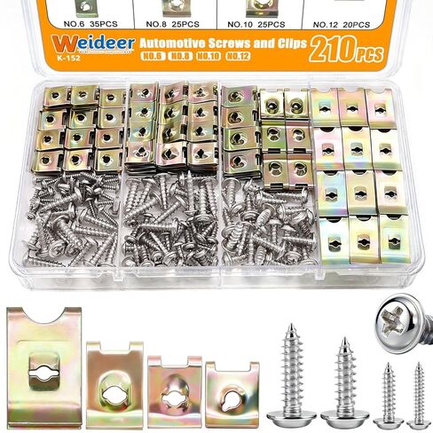 WEIDER 50PCS M4.2 Universal Fender Liner Screw U Kit ، محرك Splash Shield Hex Hex Clips U ، مقاطع براغي جسم السيارات (25 ثانية) in Kuwait
