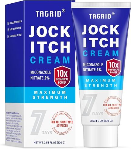 Tagrid Jock Itch Cream قوة إضافية للرجال والنساء - 7x الإغاثة السريعة لـ Jock Itch و Tinea Cruris & Tinea Corporis - 3.53 أوقية (100 جم) in Kuwait