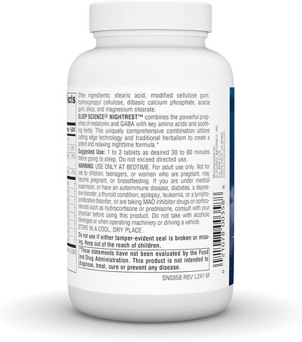 Source Naturals Sleep Science NightRest with Melatonin - BioAligned MultiNutrient & Herb Complex, for Rest & Relaxation Support* - 100 Tablets in Kuwait