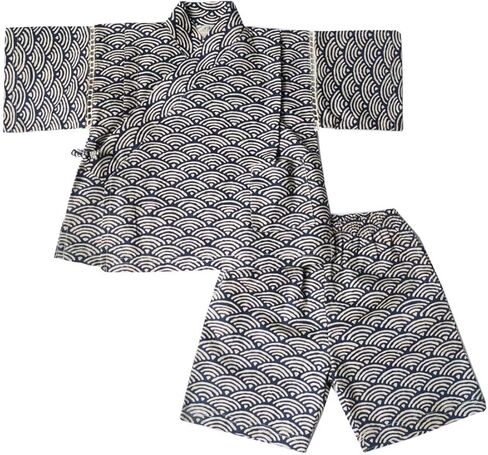 Jinbei Kids Girls Boys Top Bottom Set Kimono Baby Summer Cotton Japanese Style in Saudi Arabia