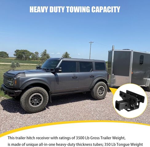 MusixiA 2" Tow Trailer Hitch Receiver Kit Fit for 2018-2024 Wrangler JL JLU Hitch Receiver with Cover,Rear Bumper Towing Combo 2 Doors and 4 Doors ﻿ in Kuwait